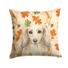 Longhaired Cream Dachshund Heirloom Fall Throw Pillow 18" x 18" product image at NuMercy