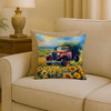 Kansas Sunflowers in Watercolor Throw Pillow 18" x 18" DAC1654 product image at NuMercy 2