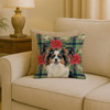Tricolor Papillon Christmas Poinsettias Throw Pillow 18" x 18" product image at NuMercy 2