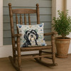Black and White Tibetan Terrier Coastal Sea Glass Throw Pillow 18" x 18" product image at NuMercy 4
