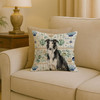 Black and White Borzoi Coastal Sea Glass Throw Pillow 18" x 18" product image at NuMercy 2