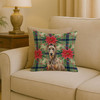 Fawn Doberman Pinscher Christmas Poinsettias Throw Pillow 18" x 18" product image at NuMercy 2