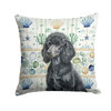 Standard Black Poodle Coastal Sea Glass Throw Pillow 18" x 18" product image at NuMercy