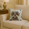Wirehaired Wild Boar Dachshund Coastal Sea Glass Throw Pillow 18" x 18" product image at NuMercy 2