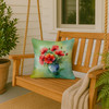 Ohio Scarlet Carnations in Watercolor Throw Pillow 18" x 18" DAC1699 product image at NuMercy 3