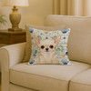 Cream Chihuahua Coastal Sea Glass Throw Pillow 18" x 18" product image at NuMercy 2
