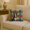 Black and Tan Saluki Christmas Poinsettias Throw Pillow 18" x 18" product image at NuMercy 2