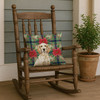 Lemon Belton English Setter Christmas Poinsettias Throw Pillow 18" x 18" product image at NuMercy 4