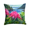 Washington Coast Rhododendrons in Watercolor Throw Pillow 18" x 18" product image at NuMercy