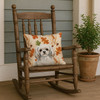White Tibetan Spaniel Heirloom Fall Throw Pillow 18" x 18" product image at NuMercy 4