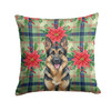 German Shepherd Christmas Poinsettias Throw Pillow 18" x 18" product image at NuMercy