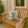 Brindle Irish Wolfhound Coastal Sea Glass Throw Pillow 18" x 18" product image at NuMercy 3