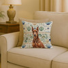 Red Doberman Pinscher Coastal Sea Glass Throw Pillow 18" x 18" product image at NuMercy 2