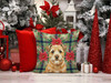 Wheaten Border Terrier Christmas Poinsettias Throw Pillow 18" x 18" product image at NuMercy 7