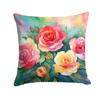 Oklahoma Roses in Watercolor Throw Pillow 18" x 18" DAC1701 product image at NuMercy