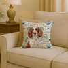 Liver and White English Springer Spaniel Coastal Sea Glass Throw Pillow 18" x 18" product image at NuMercy 2