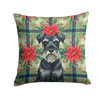 Standard Schnauzer Christmas Poinsettias Throw Pillow 18" x 18" product image at NuMercy