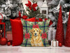 Lion Yellow Leonberger Christmas Poinsettias Throw Pillow 18" x 18" product image at NuMercy 7