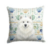 White Samoyed Coastal Sea Glass Throw Pillow 18" x 18" product image at NuMercy