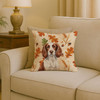 Liver and White English Springer Spaniel Heirloom Fall Throw Pillow 18" x 18" product image at NuMercy 2