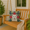 Westie Christmas Poinsettias Throw Pillow 18" x 18" product image at NuMercy 3