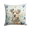 Grizzle and Tan Norfolk Terrier Coastal Sea Glass Throw Pillow 18" x 18" product image at NuMercy