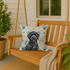 Black Portuguese Water Dog Coastal Sea Glass Throw Pillow 18" x 18" product image at NuMercy 3