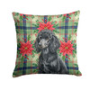 Standard Black Poodle Christmas Poinsettias Throw Pillow 18" x 18" product image at NuMercy