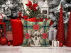 Chihuahua Christmas Poinsettias Throw Pillow 18" x 18" product image at NuMercy 7