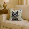 Black Skye Terrier Coastal Sea Glass Throw Pillow 18" x 18" product image at NuMercy 2