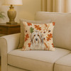 White and Tan Bearded Collie Heirloom Fall Throw Pillow 18" x 18" product image at NuMercy 2