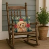 Toy Apricot Poodle Christmas Poinsettias Throw Pillow 18" x 18" product image at NuMercy 4