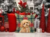 Toy Apricot Poodle Christmas Poinsettias Throw Pillow 18" x 18" product image at NuMercy 7