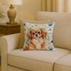 Red Tibetan Spaniel Coastal Sea Glass Throw Pillow 18" x 18" product image at NuMercy 2