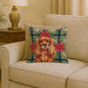 Ruby English Toy Spaniel Christmas Poinsettias Throw Pillow 18" x 18" product image at NuMercy 2