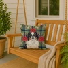 Tricolor Japanese Chin Christmas Poinsettias Throw Pillow 18" x 18" product image at NuMercy 3