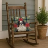 Tricolor Japanese Chin Christmas Poinsettias Throw Pillow 18" x 18" product image at NuMercy 4