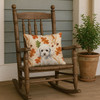 Miniature White Poodle Heirloom Fall Throw Pillow 18" x 18" product image at NuMercy 4