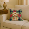 Goldendoodle Christmas Poinsettias Throw Pillow 18" x 18" product image at NuMercy 2