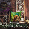 Maine White Pine Cone and Tassels in Watercolor Throw Pillow 18" x 18" DAC1664 product image at NuMercy 5