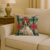 German Shorthaired Pointer Christmas Poinsettias Throw Pillow 18" x 18" product image at NuMercy 2