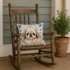 Fawn Pekingese Coastal Sea Glass Throw Pillow 18" x 18" product image at NuMercy 4