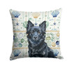 Schipperke Coastal Sea Glass Throw Pillow 18" x 18" product image at NuMercy