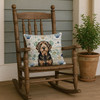 Black and Tan Otterhound Coastal Sea Glass Throw Pillow 18" x 18" product image at NuMercy 4