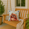 Red Pekingese Coastal Sea Glass Throw Pillow 18" x 18" product image at NuMercy 3