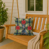 Blue Doberman Pinscher Christmas Poinsettias Throw Pillow 18" x 18" product image at NuMercy 3