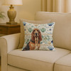 Liver and Tan Bloodhound Coastal Sea Glass Throw Pillow 18" x 18" product image at NuMercy 2