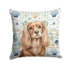 Ruby Cavalier Spaniel Coastal Sea Glass Throw Pillow 18" x 18" product image at NuMercy