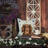 Longhaired Chocolate and Tan Dachshund Coastal Sea Glass Throw Pillow 18" x 18" product image at NuMercy 5