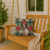 Roan German Wirehaired Pointer Christmas Poinsettias Throw Pillow 18" x 18" product image at NuMercy 3